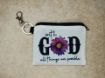 Picture of Lined Linen Keychain Zipper Pouch
